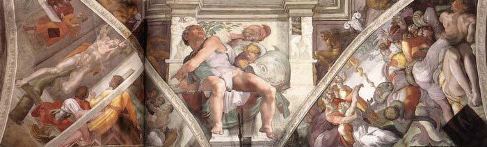 Michelangelo Buonarroti Frescoes above the altar wall